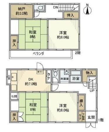 沼間戸建の物件間取画像